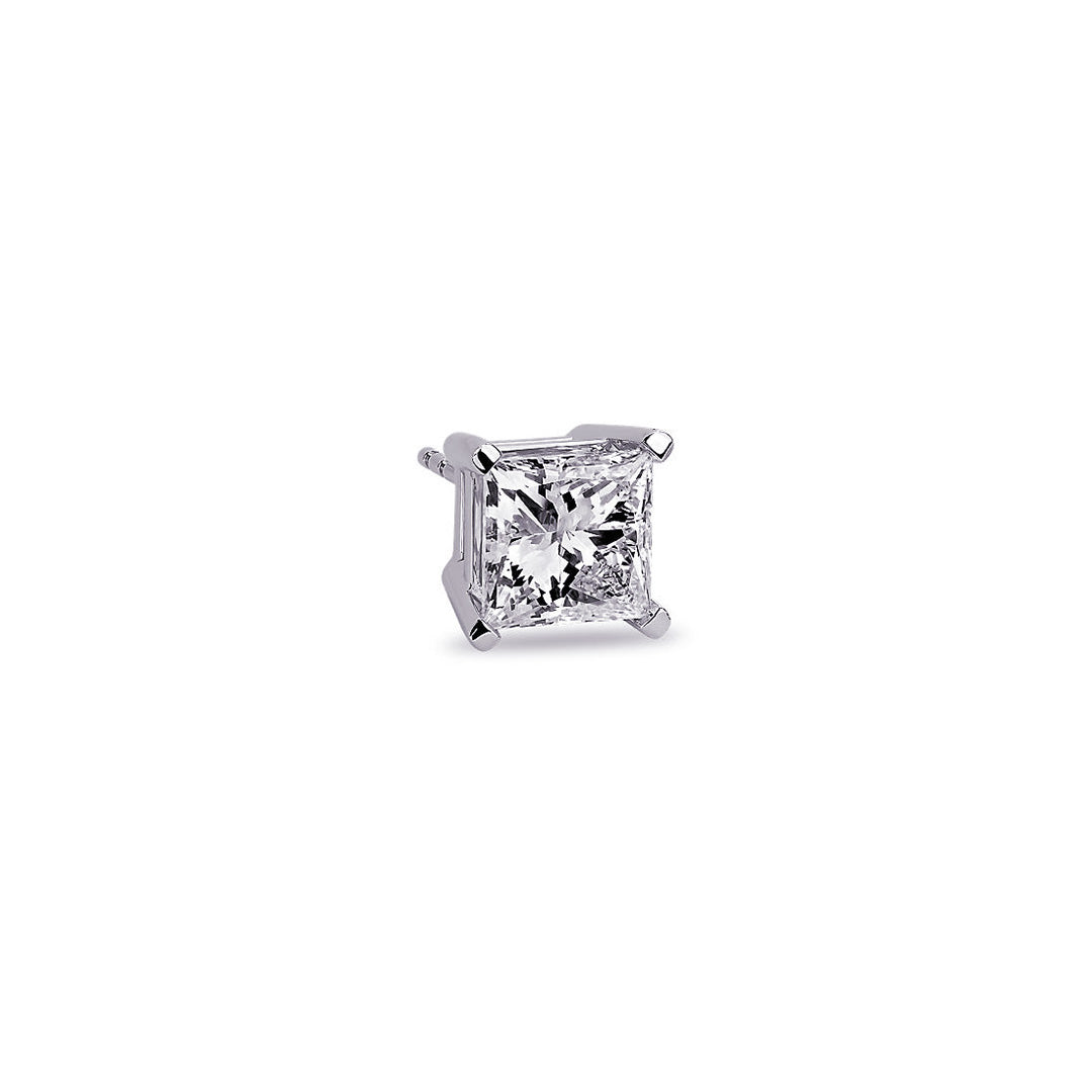 4 mm princess cut stud earring.