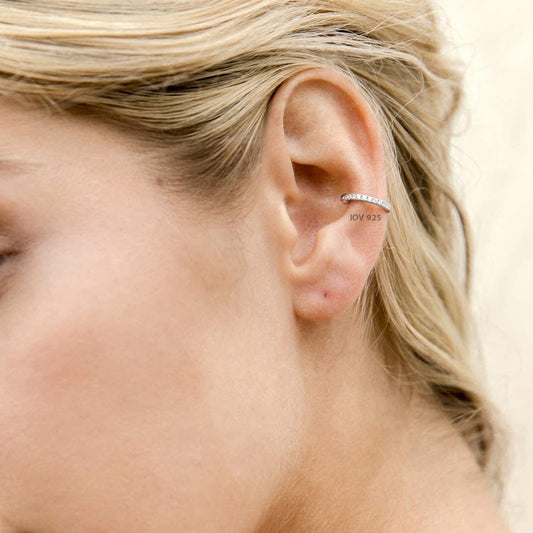 one line stones earcuff.