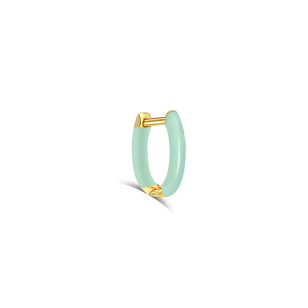 enamel rectangular shape golden hoops.
