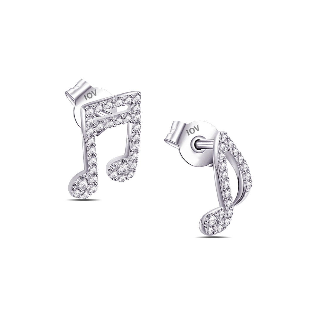 music keys signs stud earrings.