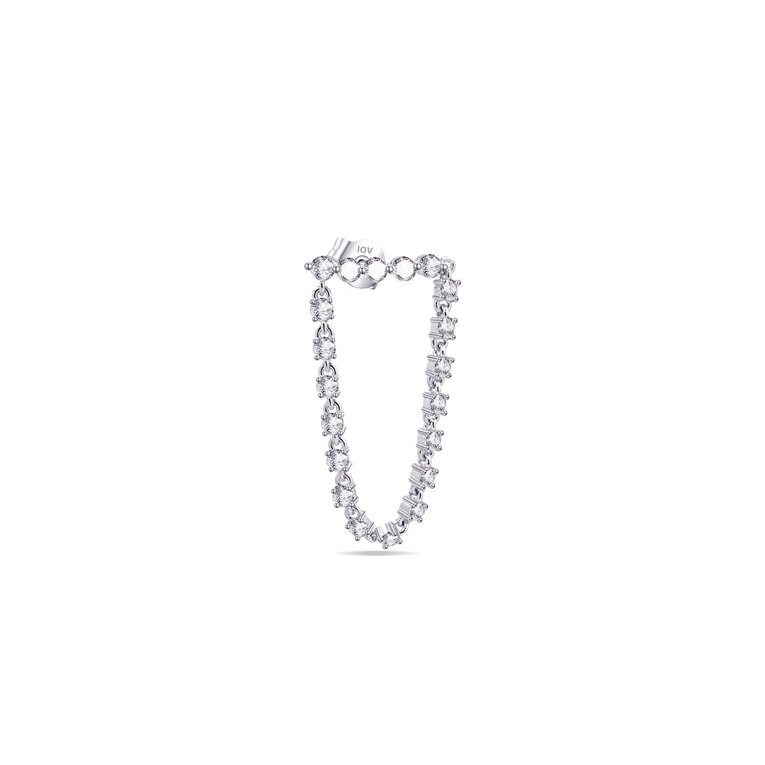 CZ bar loop earring.