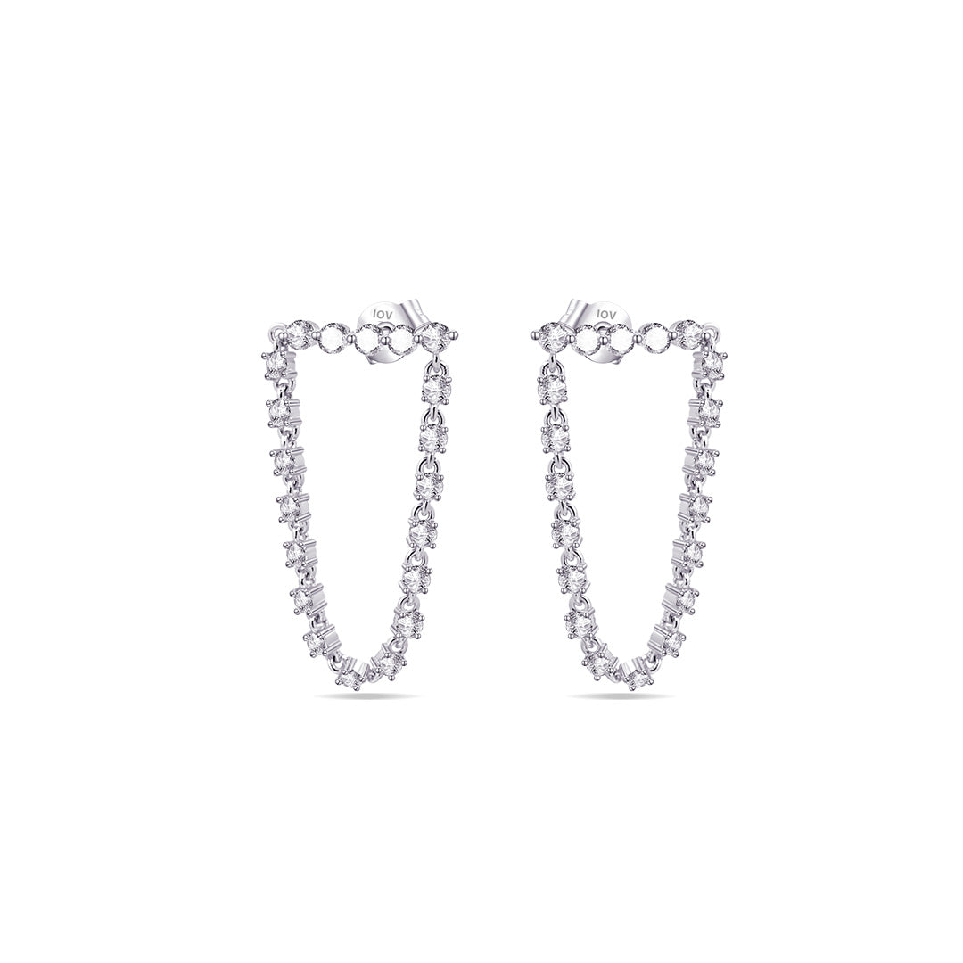 CZ bar loop earring.