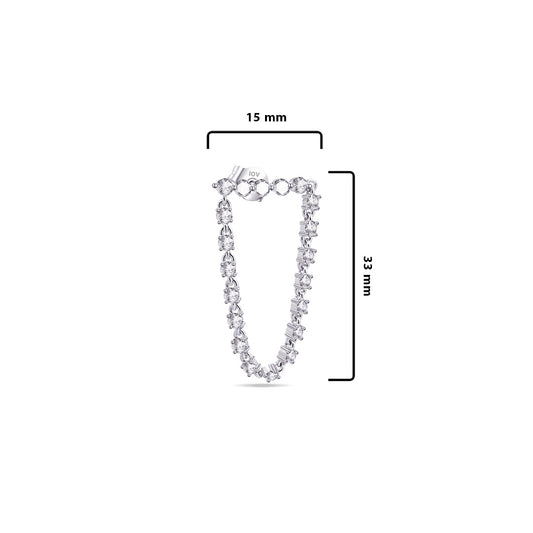 CZ bar loop earring.