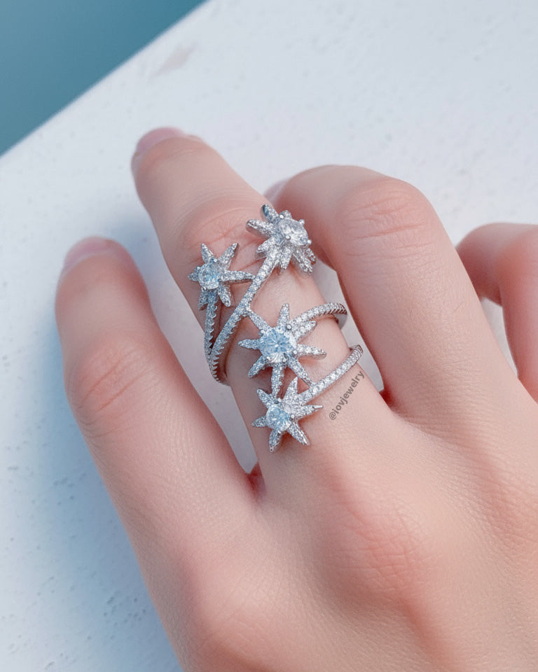 multi stars CZ long ring.