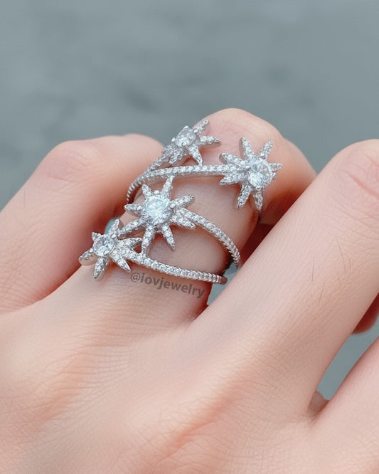 multi stars CZ long ring.