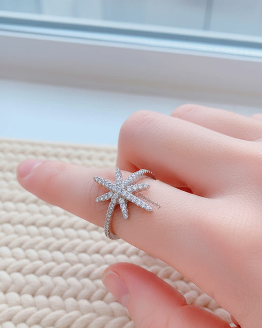 Star shape CZ ring.