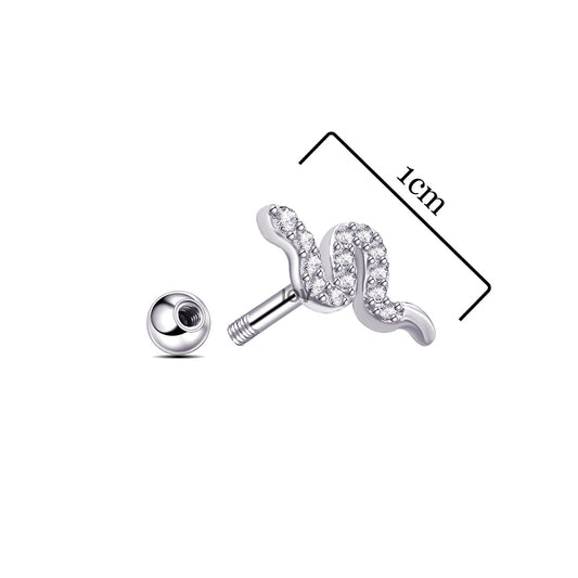 snake screw back ball piercing.