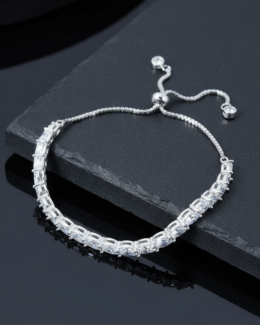 marquise CZ adjustable length bracelet.