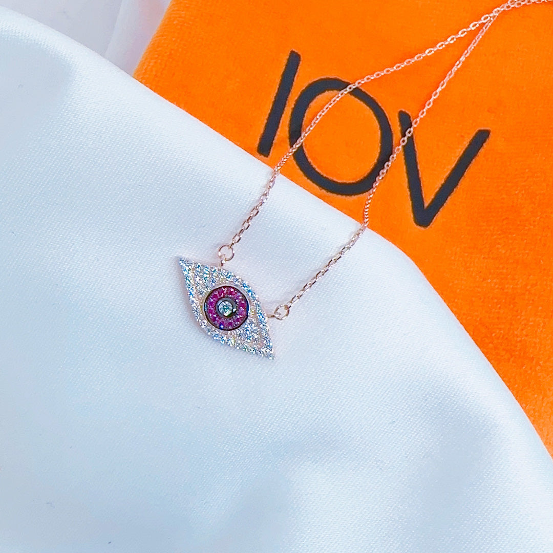 rosegold pink eye necklace.