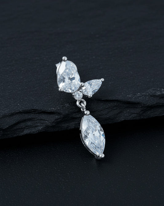 Pears shape and dangling Marquise stud earring.