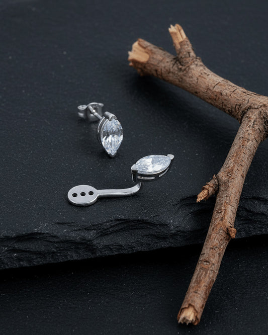 Back to front marquise shape earring.
