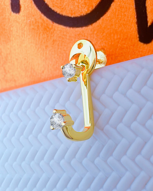 back and front single stone earring.