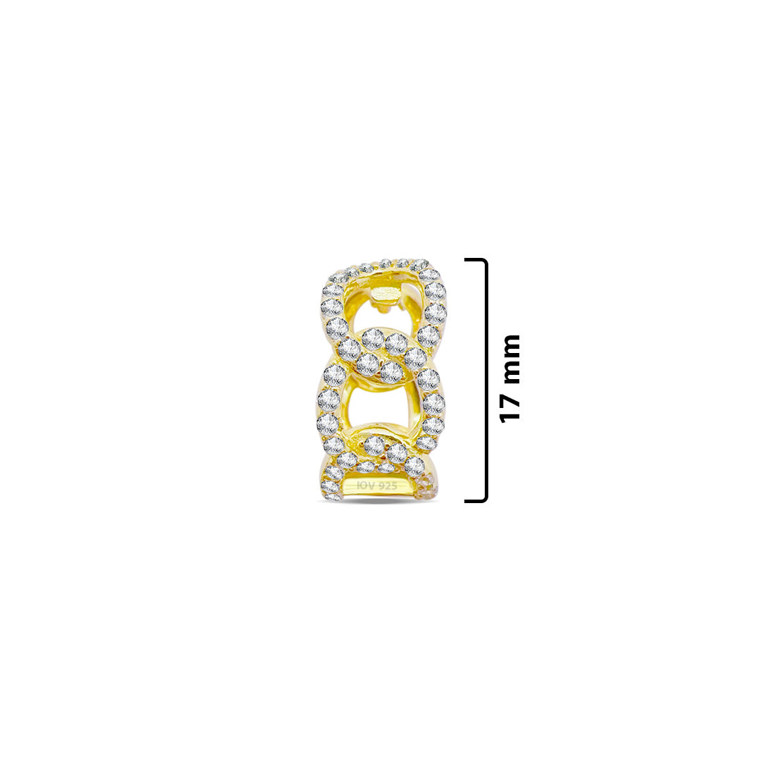 CZ Curb chain hoop earring.