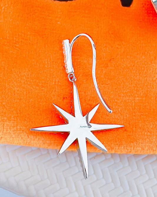 hook style CZ star earring.