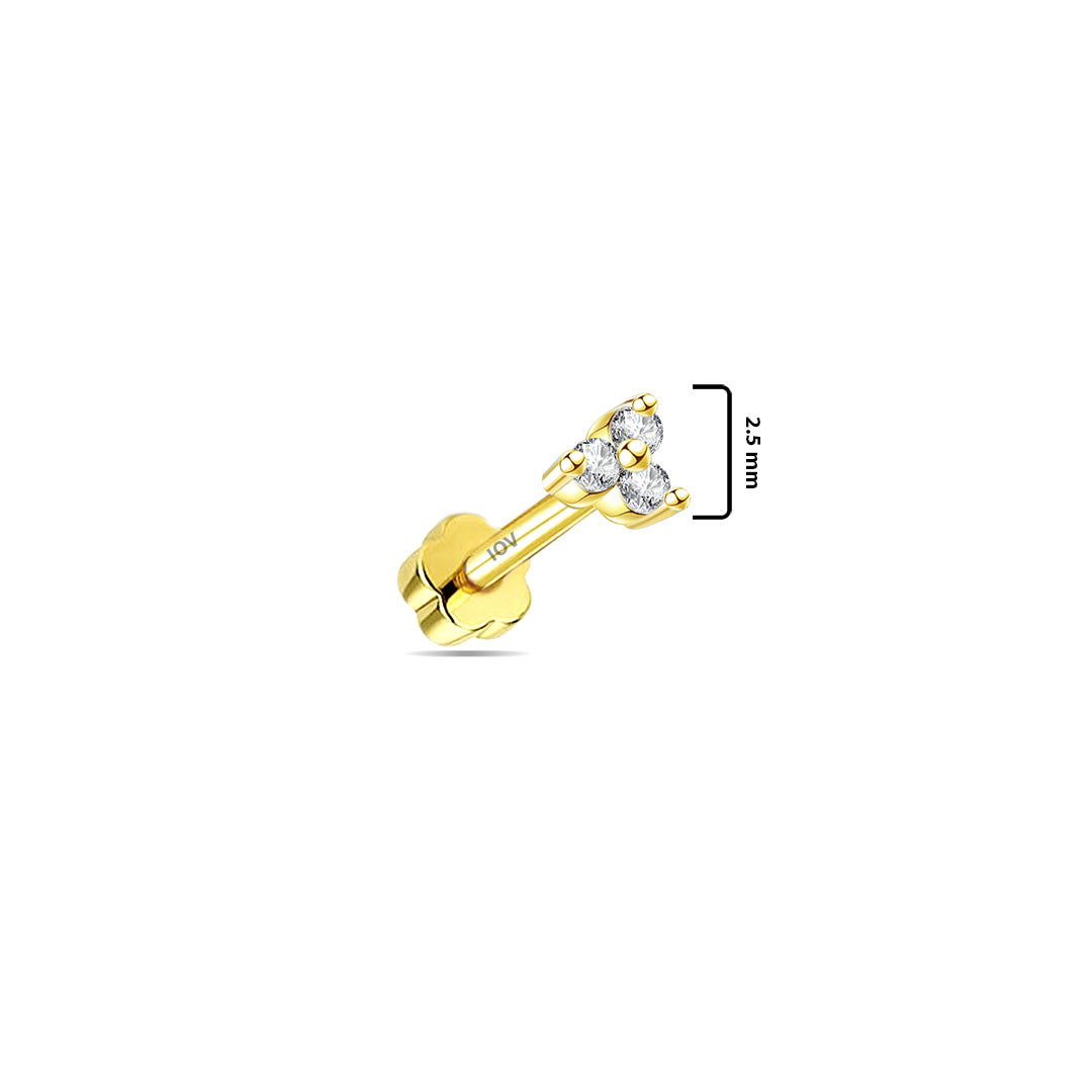 tiny three stones flatback earring.