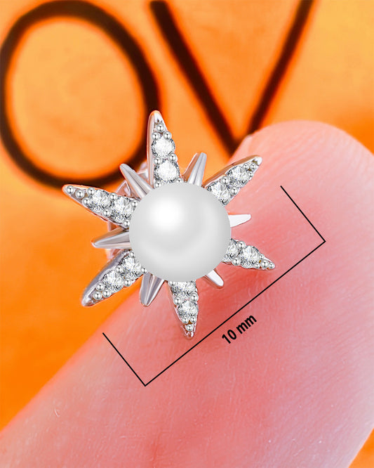 star shape with pearl stud earring.