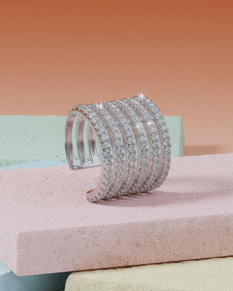 multi lines CZ earcuff.