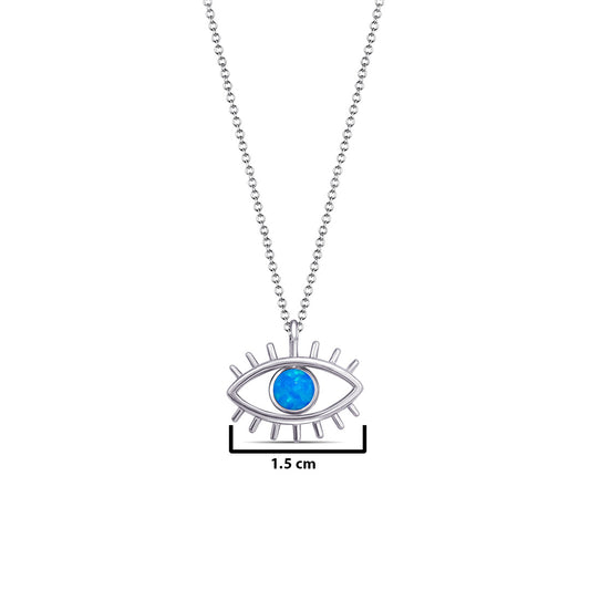 eye shape necklace with opal round stone.