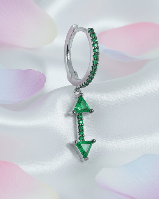 Arrow shape dangling hoop earring.