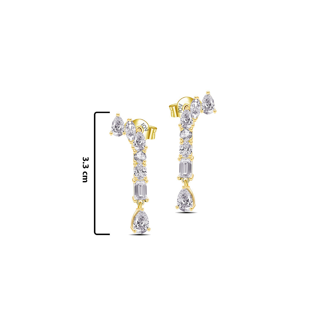 multi-stone shapes cone shape earrings.