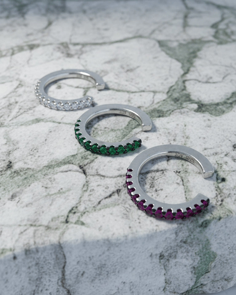 color CZ one line earcuff.