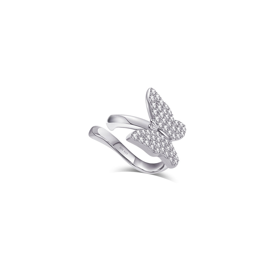 Butterfly shape earcuff with CZ stones.