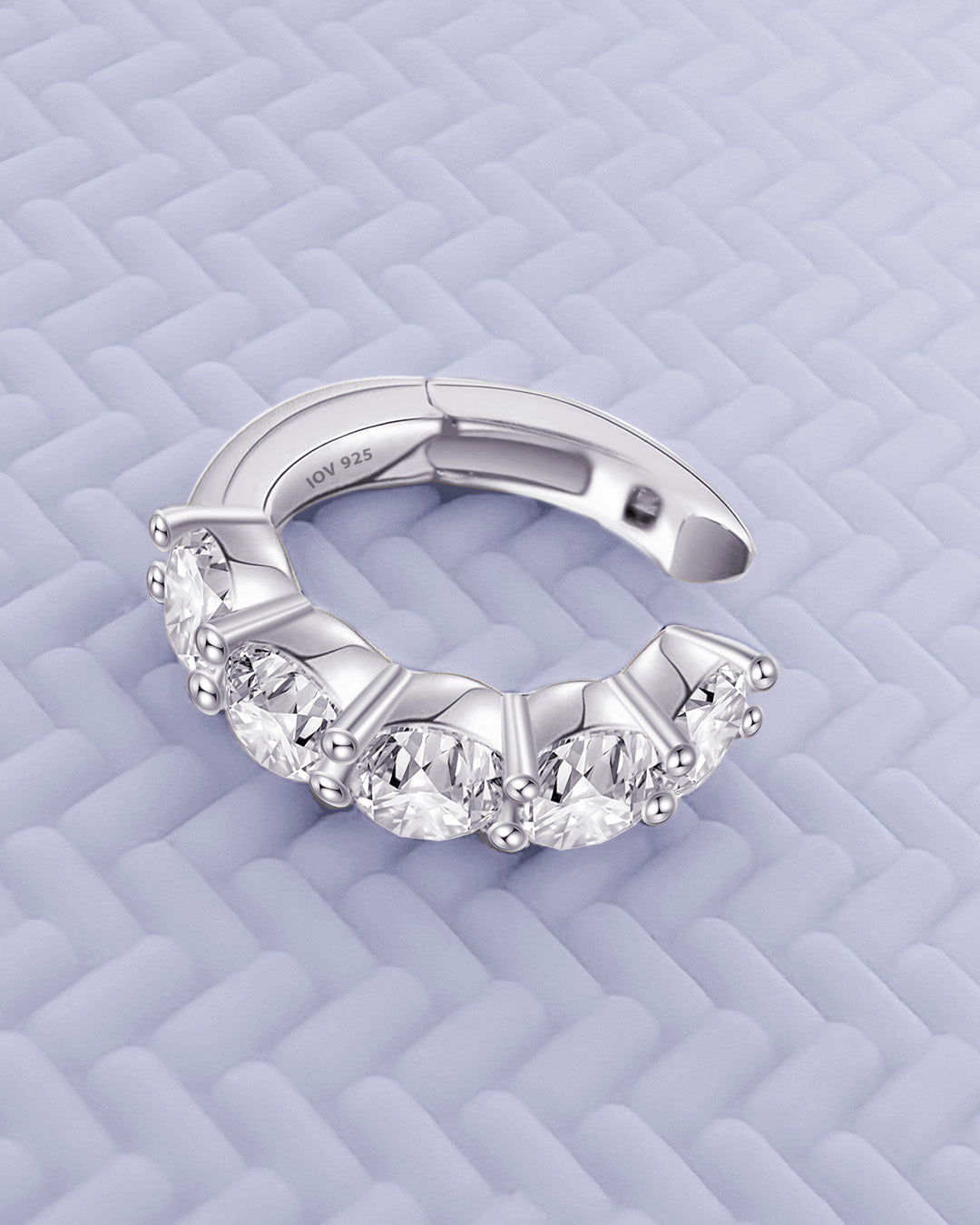 clip-on round CZ earcuff.