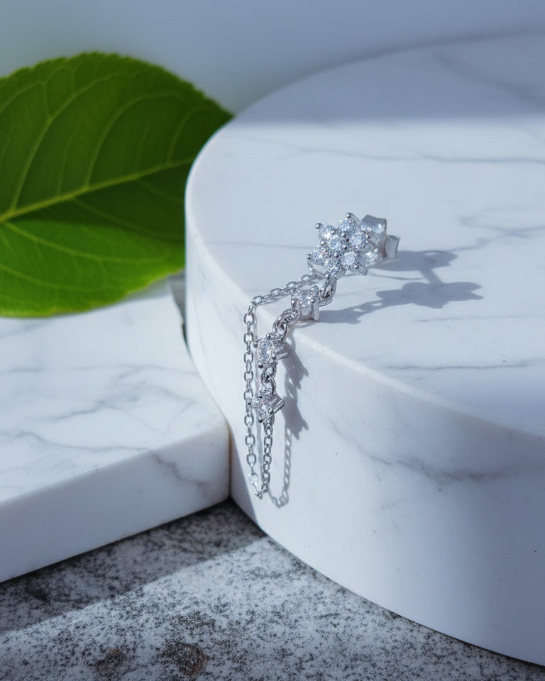 back to front flower cluster shape earring.