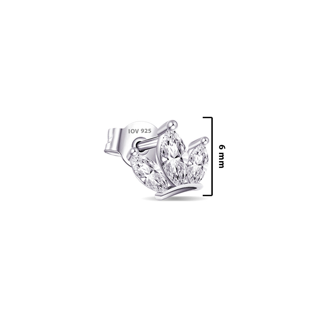 three marquise stones stud earring.