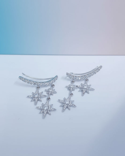 dangling stars climber earrings.