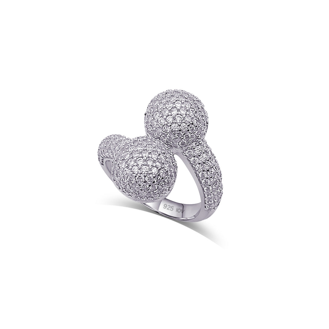 CZ two domes shape ring.