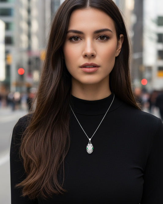 CZ snake shape necklace.