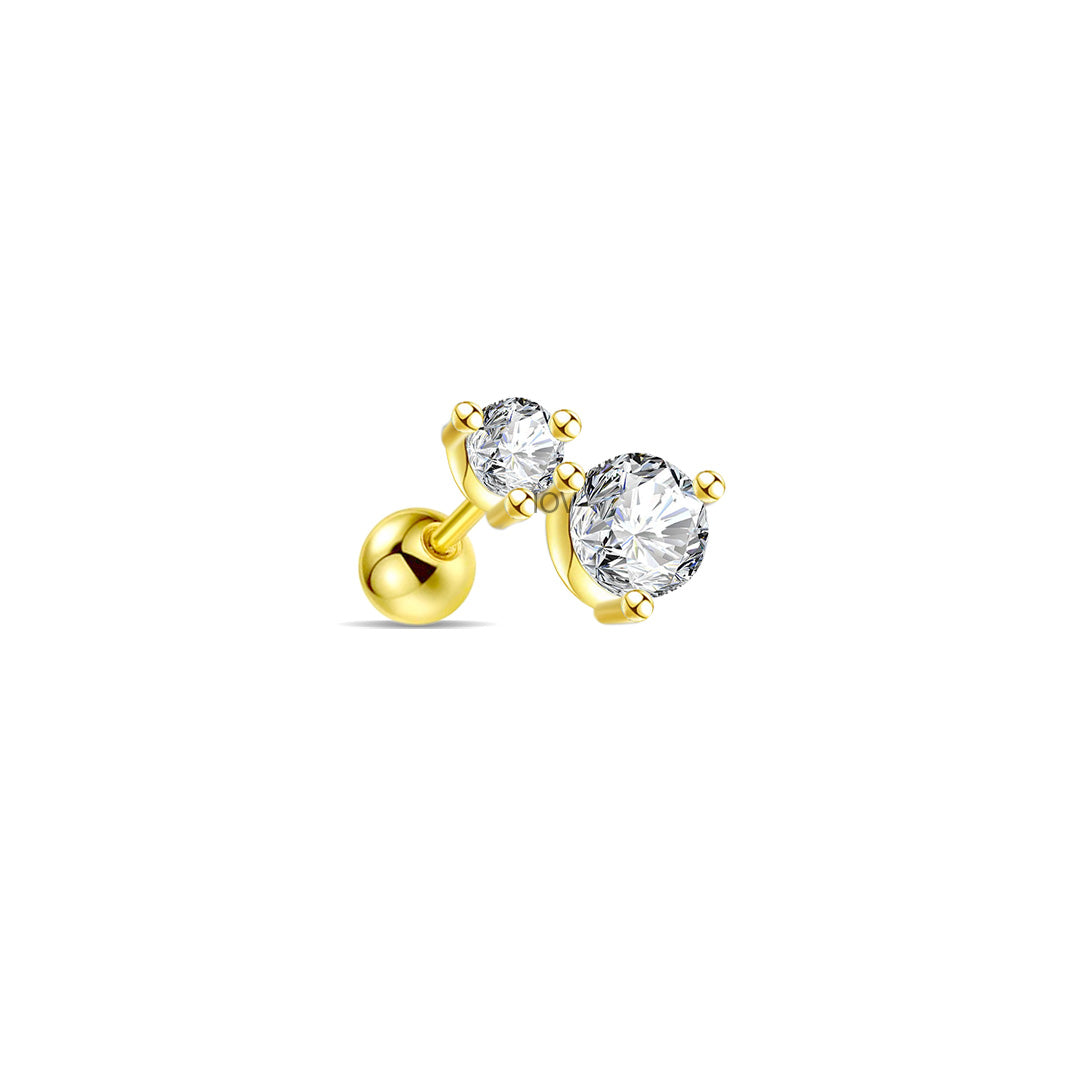 graduated two stones screw ball-back piercing.