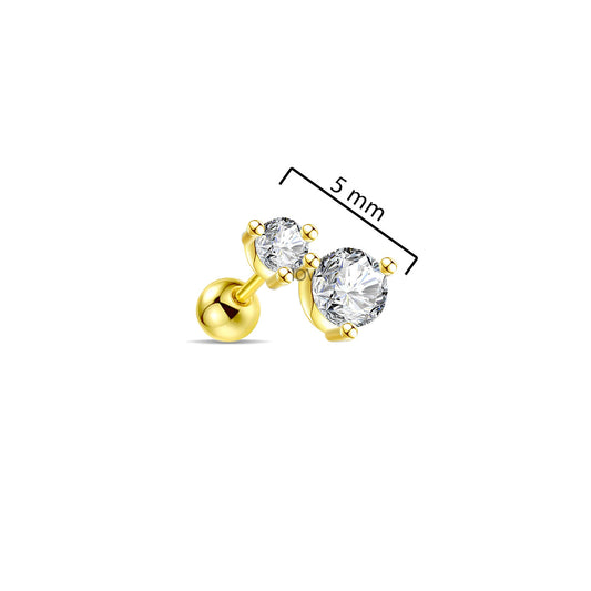 graduated two stones screw ball-back piercing.