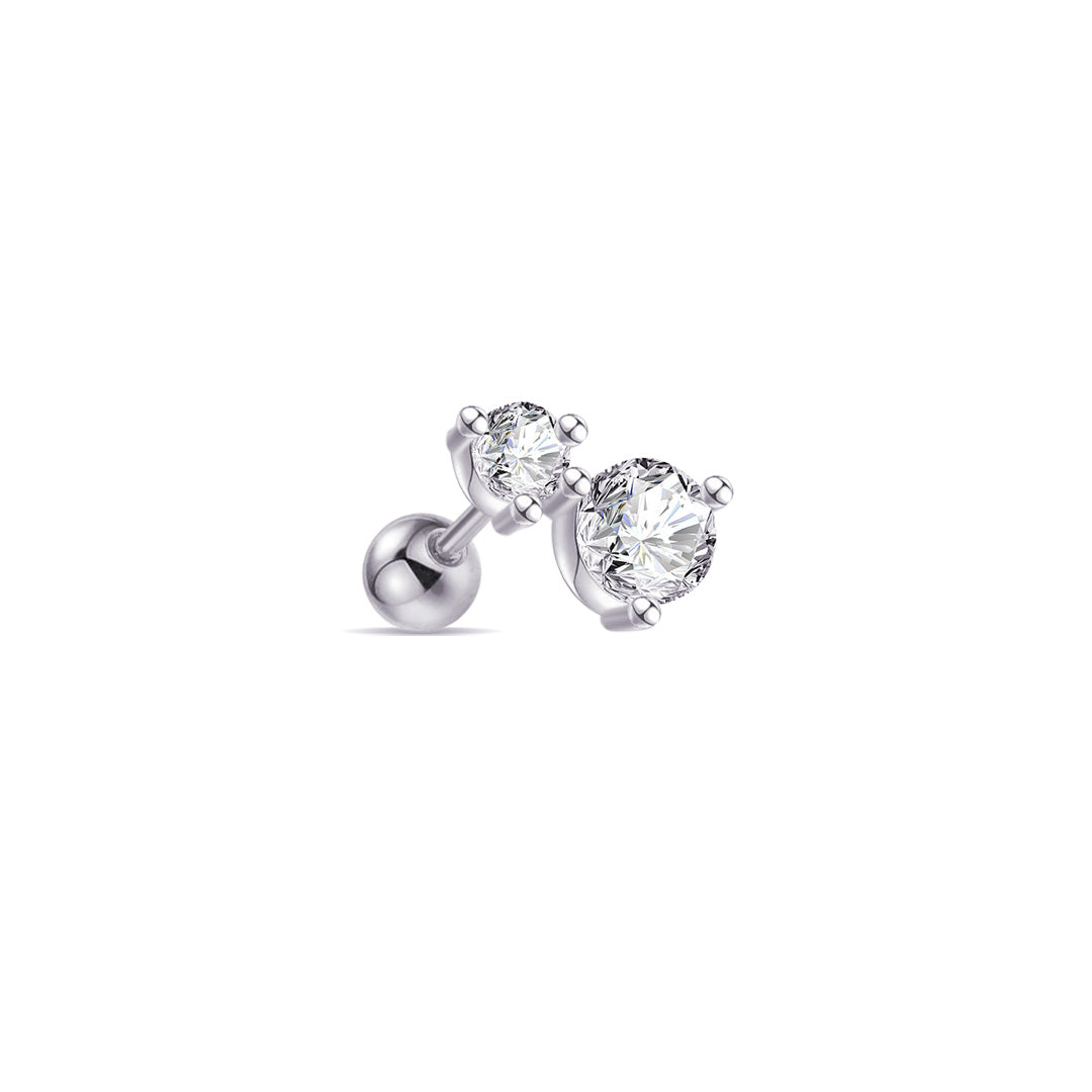 graduated two stones screw ball-back piercing.