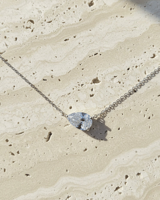 12 mm pear shape CZ necklace.