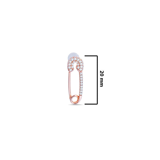 rosegold safety pin shape stud earring.