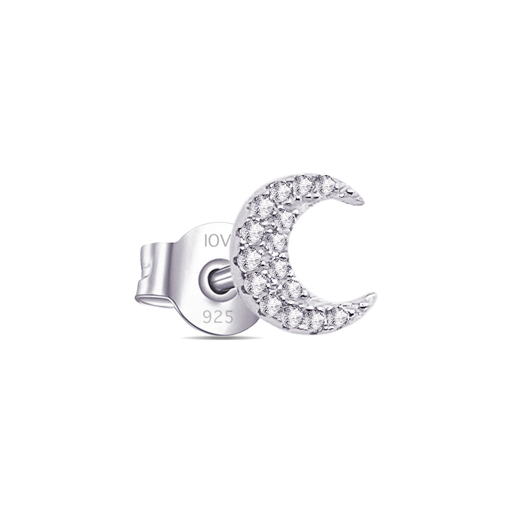 crescent shape stud earring.