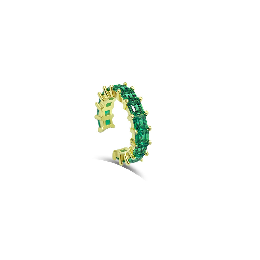 ruby and emerald color earcuffs.