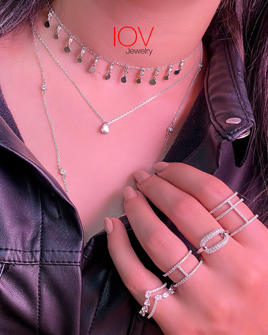 single pear shape stone necklace.