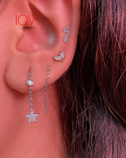 two marquise stones stud earring