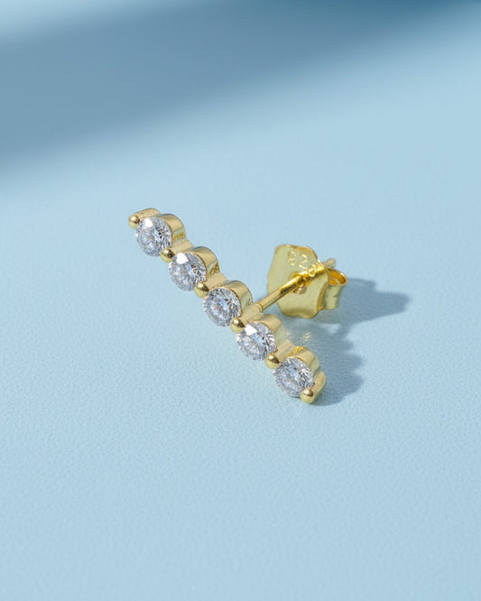 five stones bar stud earring.
