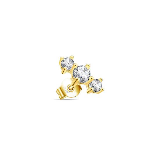 three stones stud earring.