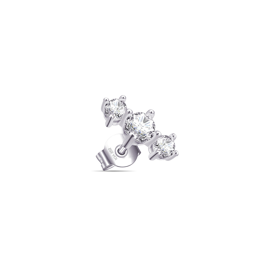 three stones stud earring.