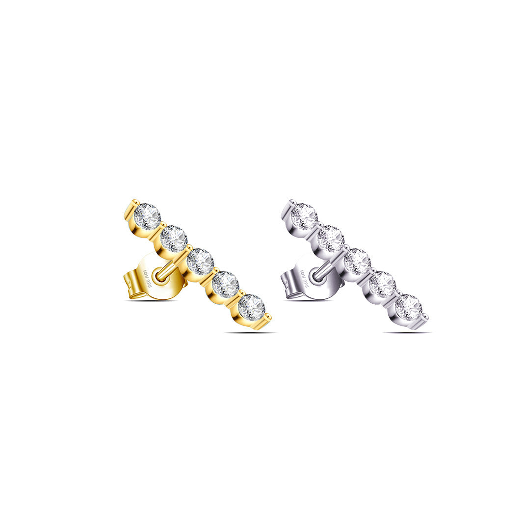 five stones bar stud earring.