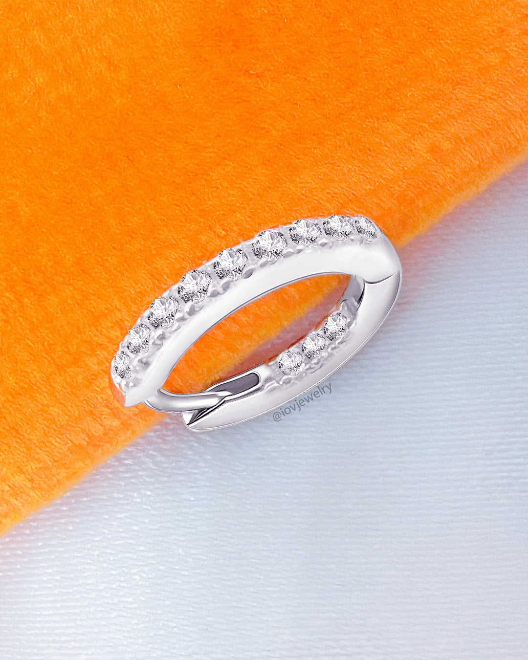 8mm inside out CZ huggie hoops.