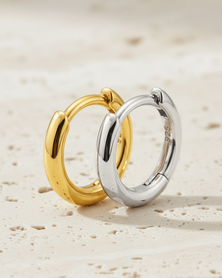 8mm plain hoop earring.