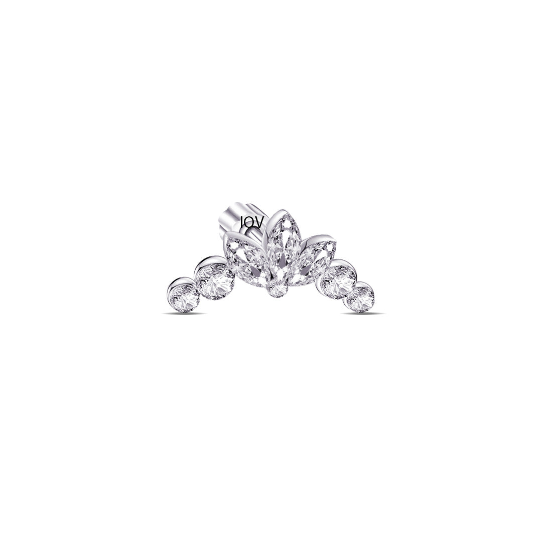 curved marquise and round stones flatback piercing.