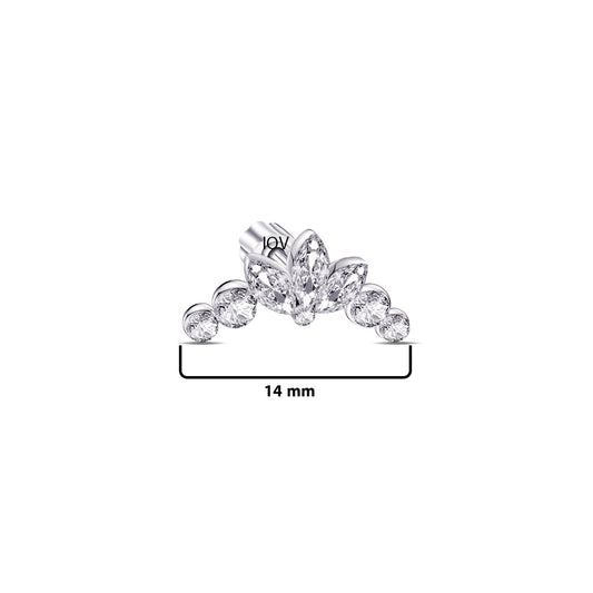 curved marquise and round stones flatback piercing.