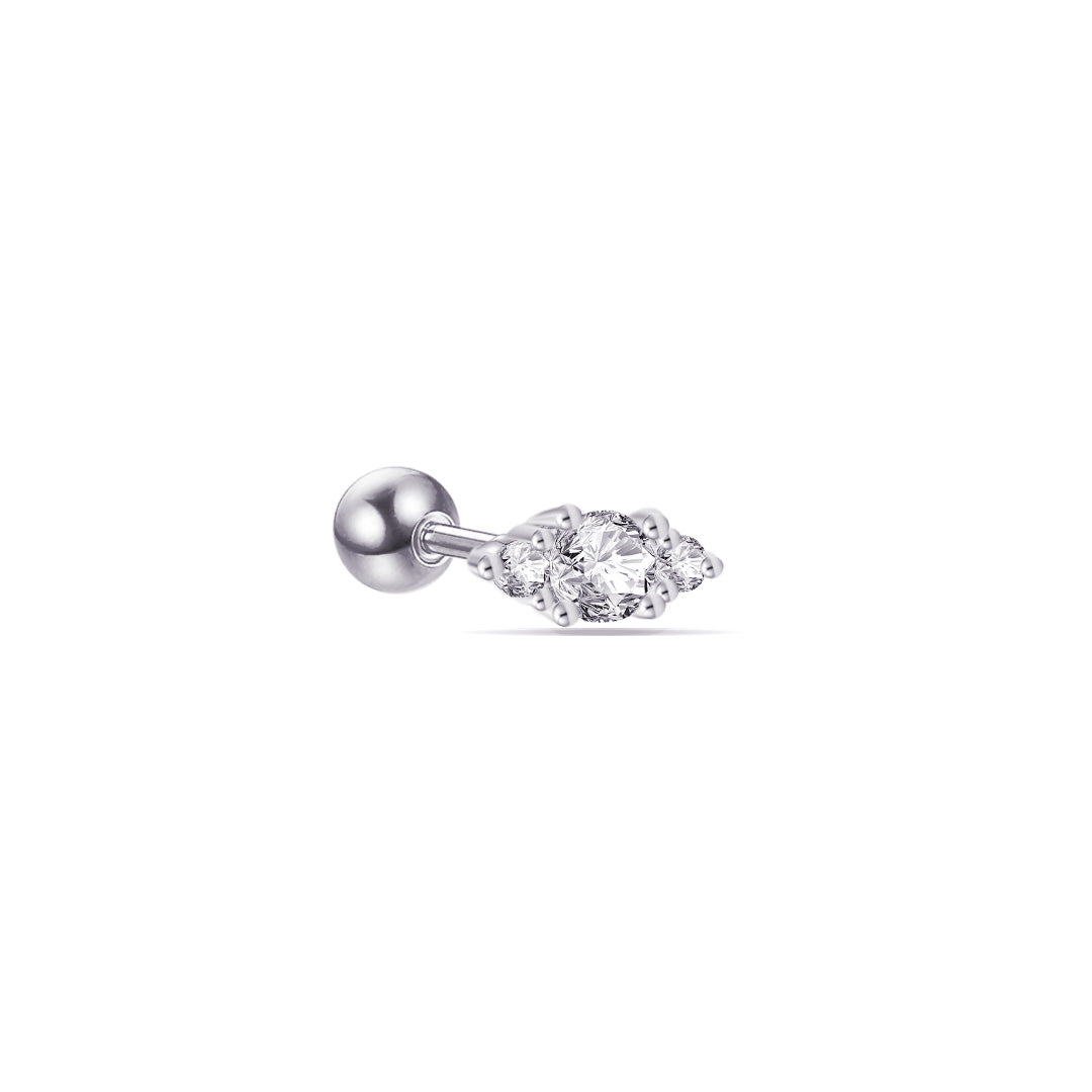 three stones ballback piercing.